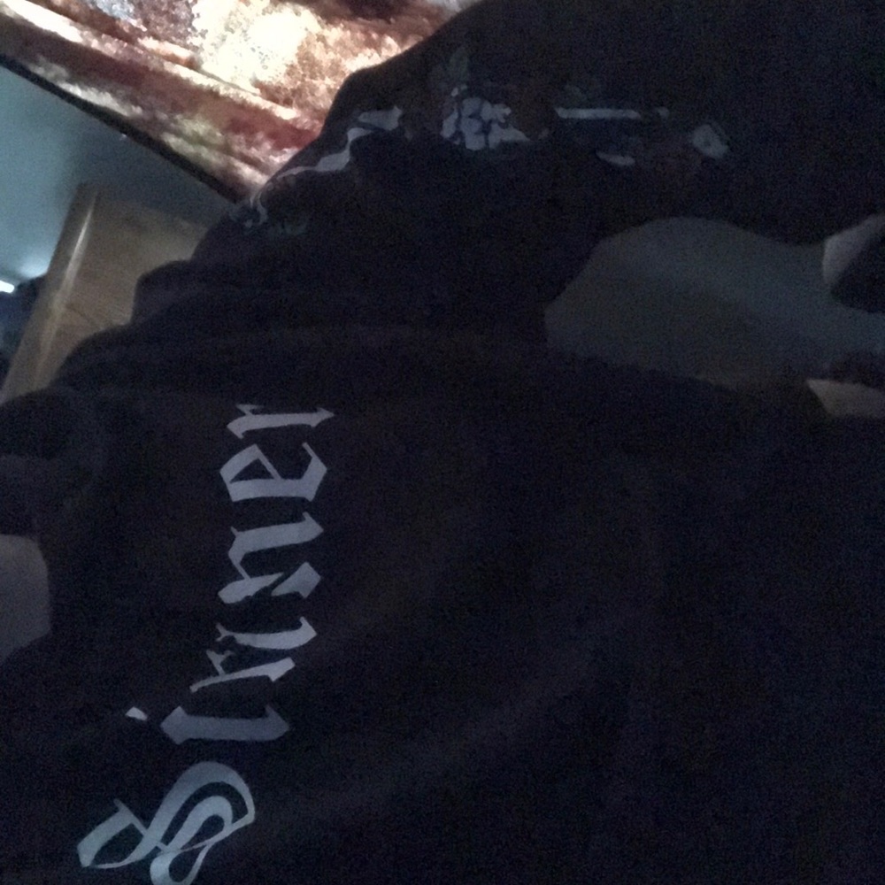 Black Sinner Hoodie with bone rose arms